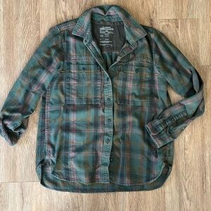 REI green flannel womens